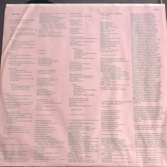 Perfect Condition Lionel Richie Vinyl - Picture 7 of 8